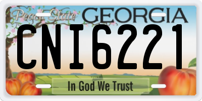 GA license plate CNI6221