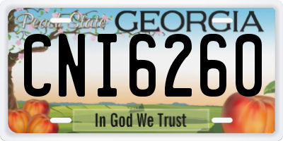 GA license plate CNI6260