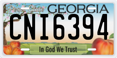 GA license plate CNI6394