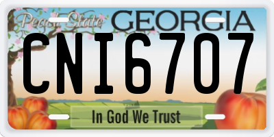 GA license plate CNI6707