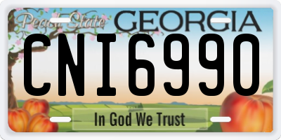 GA license plate CNI6990