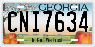 GA license plate CNI7634