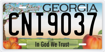 GA license plate CNI9037