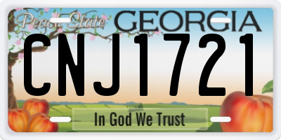GA license plate CNJ1721