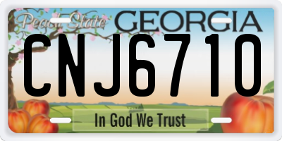 GA license plate CNJ6710