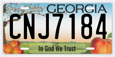 GA license plate CNJ7184