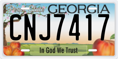 GA license plate CNJ7417