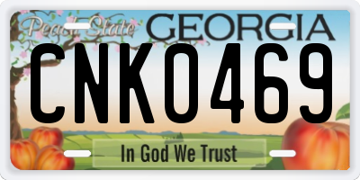 GA license plate CNK0469
