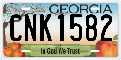 GA license plate CNK1582