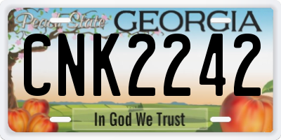 GA license plate CNK2242