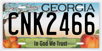 GA license plate CNK2466