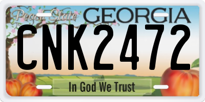 GA license plate CNK2472