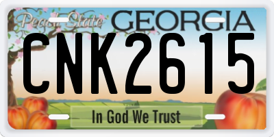 GA license plate CNK2615