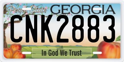 GA license plate CNK2883
