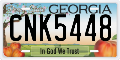 GA license plate CNK5448