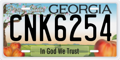 GA license plate CNK6254