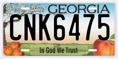 GA license plate CNK6475