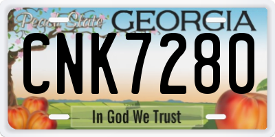 GA license plate CNK7280