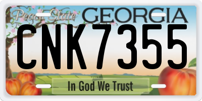 GA license plate CNK7355