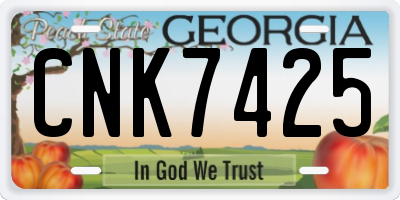 GA license plate CNK7425