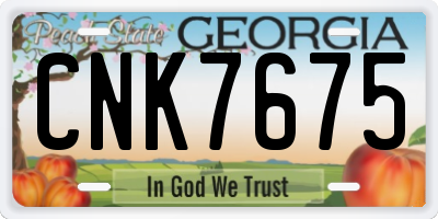 GA license plate CNK7675