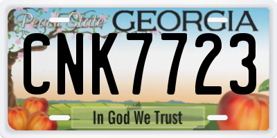 GA license plate CNK7723