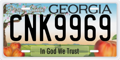 GA license plate CNK9969