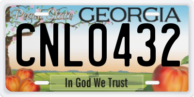GA license plate CNL0432