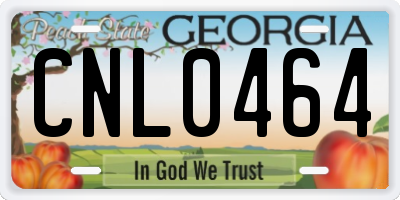 GA license plate CNL0464