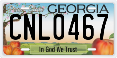 GA license plate CNL0467