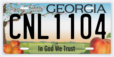 GA license plate CNL1104