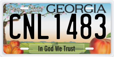 GA license plate CNL1483