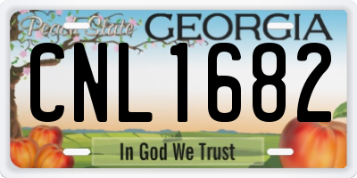GA license plate CNL1682