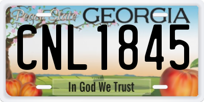 GA license plate CNL1845