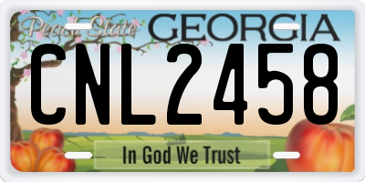 GA license plate CNL2458