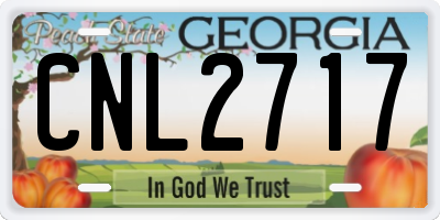GA license plate CNL2717