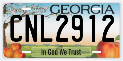 GA license plate CNL2912