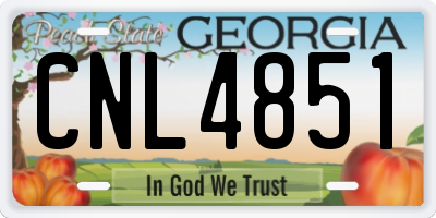 GA license plate CNL4851