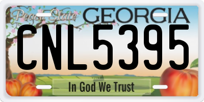 GA license plate CNL5395