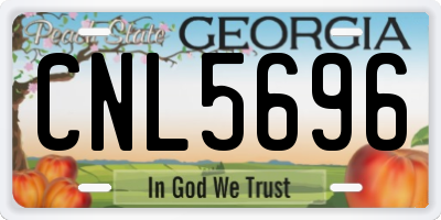 GA license plate CNL5696