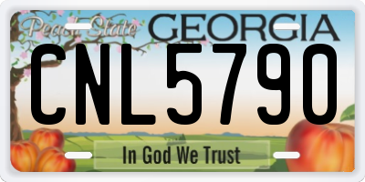 GA license plate CNL5790