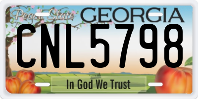 GA license plate CNL5798