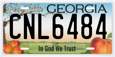 GA license plate CNL6484