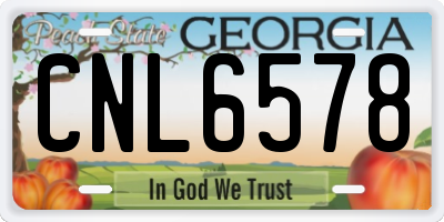 GA license plate CNL6578