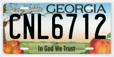 GA license plate CNL6712