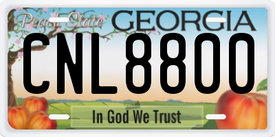 GA license plate CNL8800