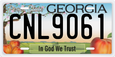 GA license plate CNL9061