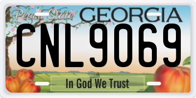 GA license plate CNL9069