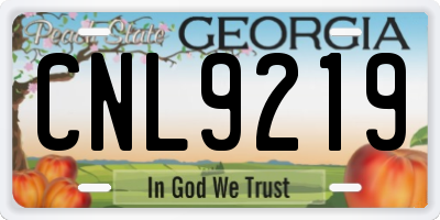 GA license plate CNL9219