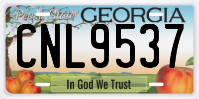 GA license plate CNL9537
